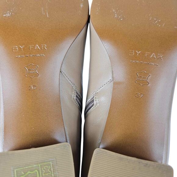 BY FAR Leather Low Heel Square Toe Booties $540 Size 37 - Picture 11 of 14